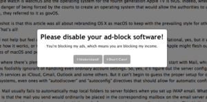 Ad Block Off request