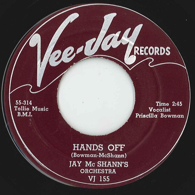 Vee Jay Record label for Hands Off