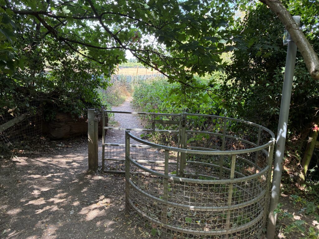 A path bypassing a gate.